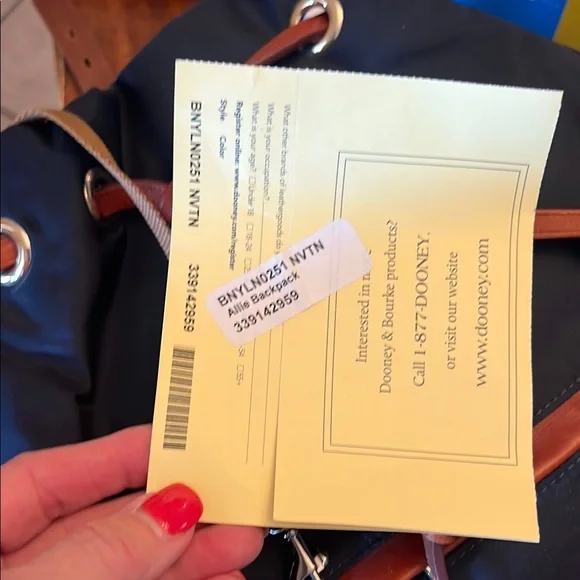 Dooney and Burke Brown and navy Women's Backpack - Picture 6 of 8